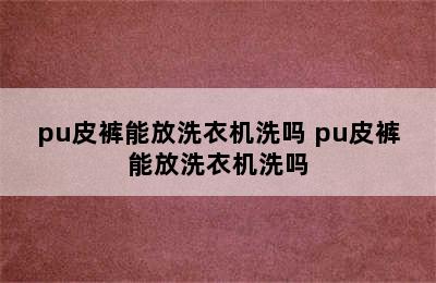 pu皮裤能放洗衣机洗吗 pu皮裤能放洗衣机洗吗